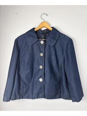 Vintage Dark Blue Chambray Denim Jacket XL Briggs New York